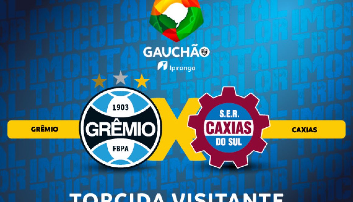 Ingressos para o setor visitante, para partida entre Grêmio x Caxias, no dia 26 de março, estarão disponíveis nesta quinta-feira