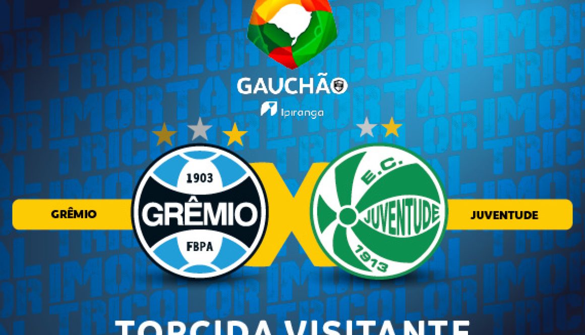 Ingressos para o setor visitante, para Final do Gauchão Ipiranga entre Grêmio x Juventude, no dia 06 de abril, estarão disponíveis nesta quarta-feira